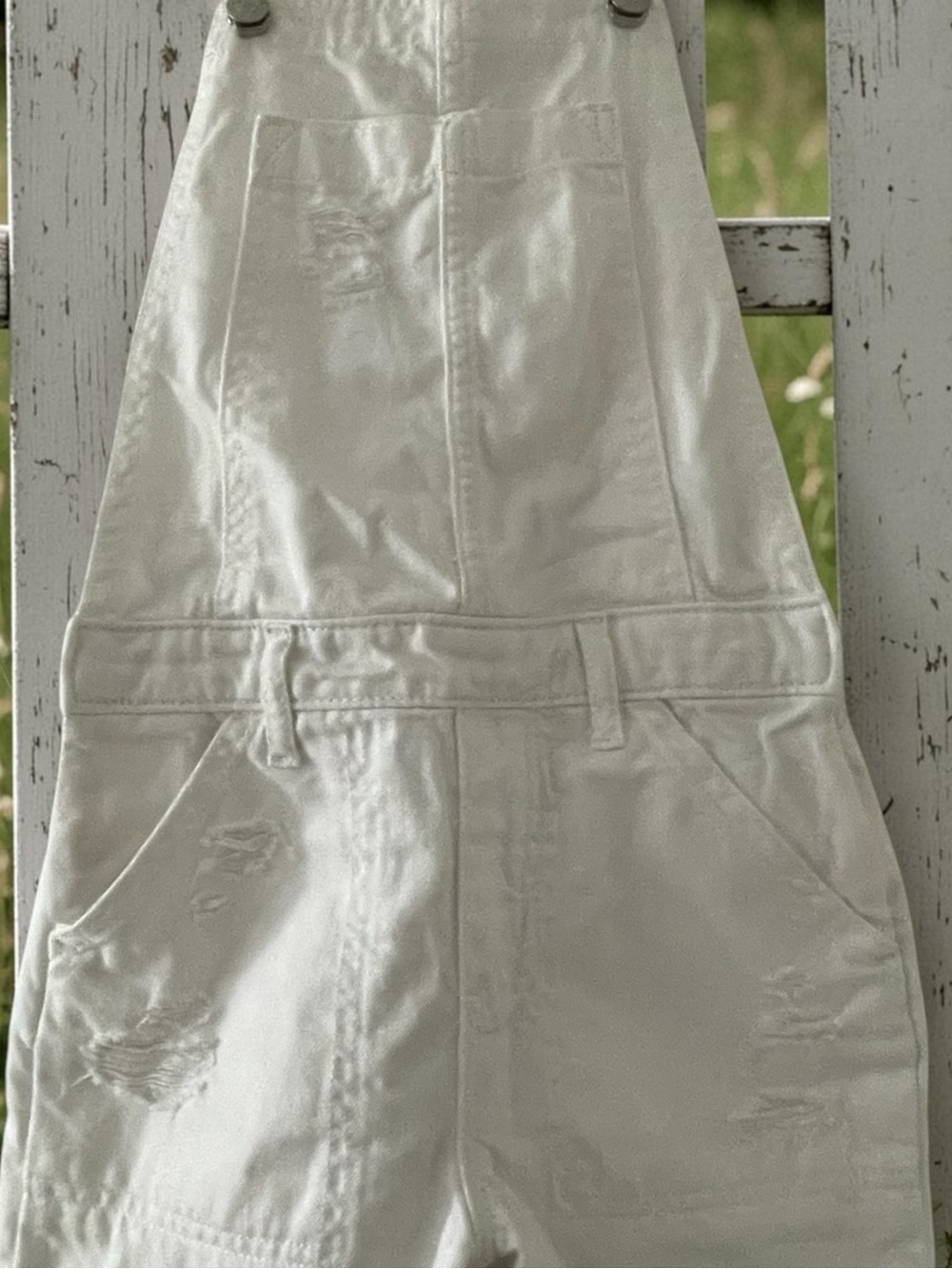 GAP White Cargo Overalls Pants